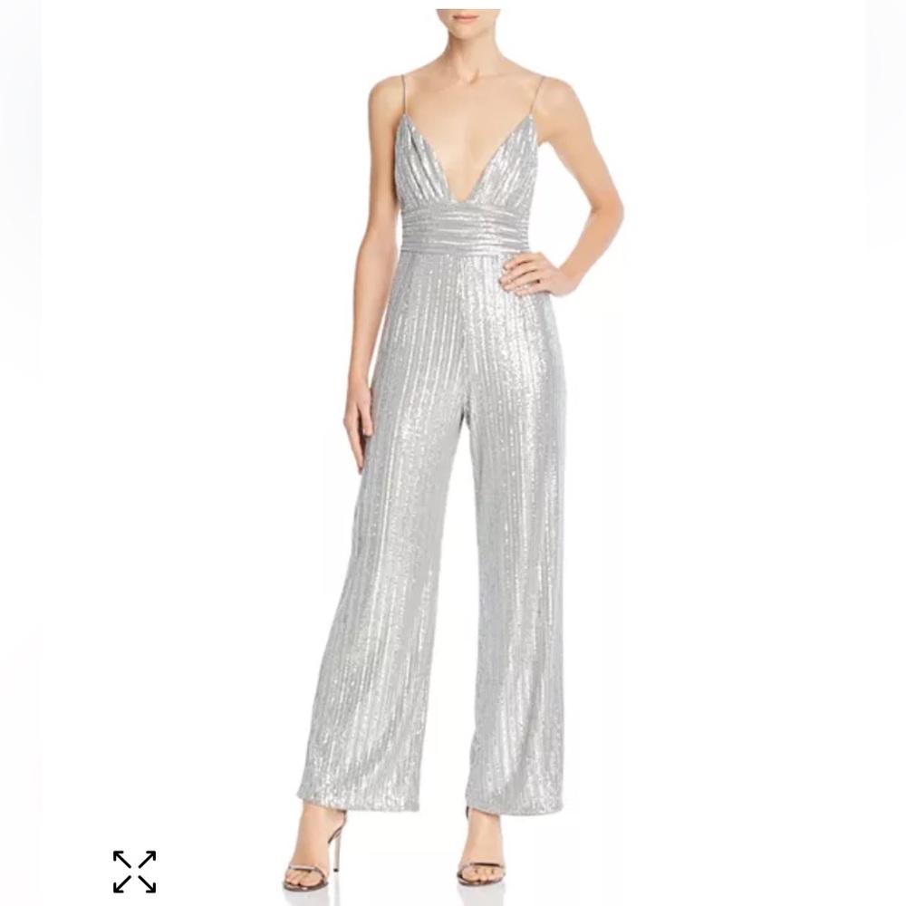 Saylor Silver Sequin Jumpsuit